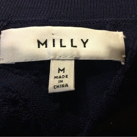 MILLY Pointelle-Inset Facture Top - Picture 7 of 9